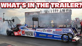 A Tour Of Antron Browns Top Fuel Dragster Trailer [upl. by Teodor]