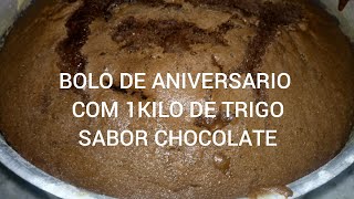 COMO FAZER BOLO DE ANIVERSARIO GOSTOSO GRANDE COM UM KILO DE TRIGO SABOR CHOCOLATE [upl. by Burgess]