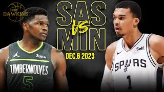 San Antonio Spurs vs Minnesota Timberwolves Full Game Highlights  December 6 2023  FreeDawkins [upl. by Kcirddahc]