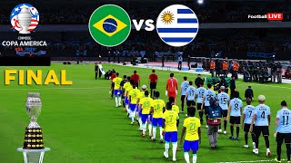 Brazil vs Uruguay  Copa America 2024 FInal USA  Full Match amp Penalties  Vinicius vs Nunez  PES [upl. by Ambur]