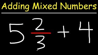 Adding Mixed Numbers With Whole Numbers [upl. by Ellezaj]