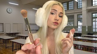 ASMR Eastern European Exchange Student Does Your Makeup in Class Accent Roleplay [upl. by Nonez]