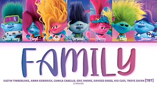 TROLLS Various Artists Family Lyrics Color Coded Lyrics [upl. by Stig]