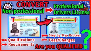 CONVERT Nonprofessional to Professional Drivers License  LTO CHANGE CLASSIFICATION 2023 [upl. by Nnylrefinnej]