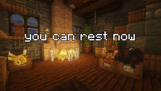 you can rest now minecraft music box minecraft rain and campfire ambiance [upl. by Rox572]