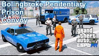 PRISONER TRANSPORTED TO MAXIMUM SECURITY PRISON BY CONVOY OF PRISON GUARDS  GTA 5 LSPDFR POLICE MOD [upl. by Aisatsana]