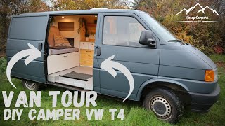 Van Roomtour  DIY Camper Selbstausbau VW T4 [upl. by Fabri]