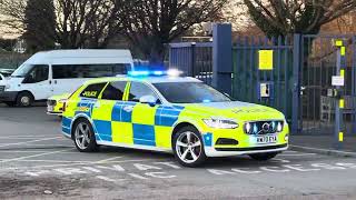 Police Volvo V90 Responding to an Emergency Call from Almondsbury Police Station near Bristol [upl. by Enileme]