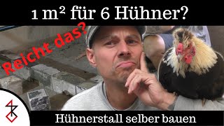 Hühnerstall selber bauen  Reicht 1 m² für 6 Hühner [upl. by Arihs148]