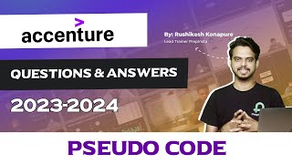 Accenture Pseudo Code Questions and Answers 20232024 [upl. by Mickey]