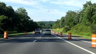 Taconic State Parkway Croton Reservoir Construction Zone southbound [upl. by Enajyram]