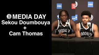 Sekou Doumbouya and Cam Thomas  Brooklyn Nets  Media Day 2021 [upl. by Asial136]