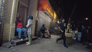 BROOKLYN NEW YORK MOST DANGEROUS STREETS AT NIGHT  BROWNSVILLE [upl. by Elirpa]