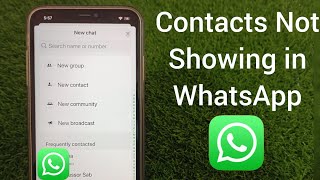 How to Fix Contacts Not Showing in WhatsApp on iPhone [upl. by Yancy]