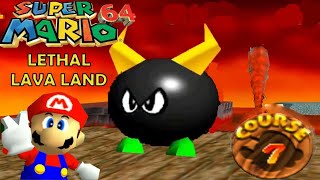 Super Mario 64 Course 7 Lethal Lava Land Complete Walkthrough [upl. by Levenson26]