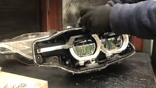 BMW F30 Full LED headlight disassemblybreakdown [upl. by Acinom990]