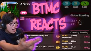 BTMC reaction to Aricins 1k pp [upl. by Solokin7]