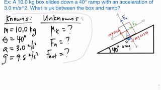 How to Solve Coefficient of Friction Down a Ramp [upl. by Weiser]