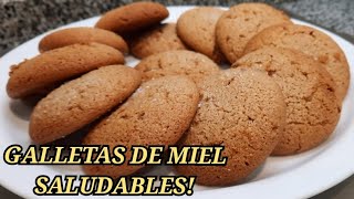 como hacer galletas de miel cookies de miel con harina integral y azucar mascabo saludables [upl. by Ociredef]