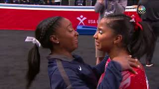 Simone Biles Loves Jordan Chiles quotIm so proud of youquot SimoneBiles JordanChiles GymTrials21 [upl. by Akirre]