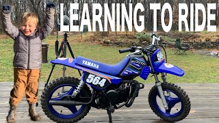 SURPRISING OUR 4 YEAR OLD WITH HIS FIRST DIRTBIKE  YAMAHA PW50 [upl. by Robson]