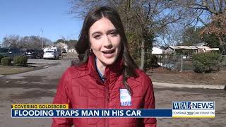 Flooding traps man in his car in Goldsboro [upl. by Notgnirrac561]