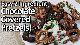 Easy 2 Ingredient Chocolate Covered Pretzels  How To Make Chocolate Covered Pretzels [upl. by Ecnahoy668]