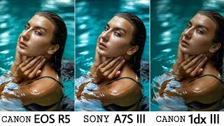 CANON R5 VS SONY A7S III VS CANON 1dx MARK III CAMERA COMPARISON  BATTLE [upl. by Tizes447]