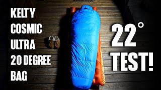 Kelty Cosmic Ultra 20° Down Sleeping Bag 22° Test [upl. by Ylra353]