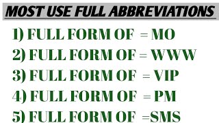 Full form list  Most use full form  Abbreviations Gk questions  General knowledge 4thstandard [upl. by Nediarb]