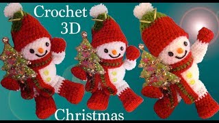 Como tejer a Crochet para principiantes adornos decoraciones en punto 3D tejido tallermanualperu [upl. by Nibla]