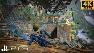 PS5 UNCHARTED 4 Libertalia Escape Scene 4K60FPS HDR gameplay [upl. by Nuyh]