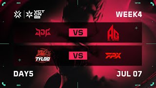 JDG vs AG  TYL vs FPX  Week 4 Day 5  VCT CN Stage 2 [upl. by Zolner]