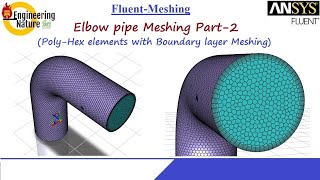 Fluent Meshing  Structral Hexahedral Polyhedral mesh  Boundary layer meshing Elbow pipe2 [upl. by Yelime]