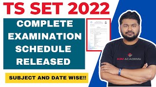 SubjectWise and DateWise Complete Examination Schedule Released TS SET 2022 tsset2022 tsset [upl. by Scopp]