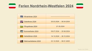 Ferien Nordrhein Westfalen 2024 [upl. by Asselam]