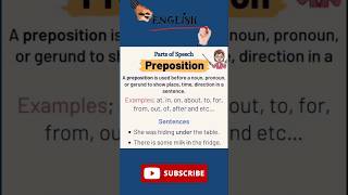 Parts of speech preposition definition  howtolearnenglishforbegginers english englishlanguage [upl. by Welby]