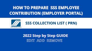 2022 How to Prepare Employees SSS Contribution Online  For Employer [upl. by Troy]