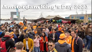 Kings Day Koningsdag in Amsterdam North 2023 Street Party amp Flea Markets  NDSM 4K Vlog [upl. by Yggam480]