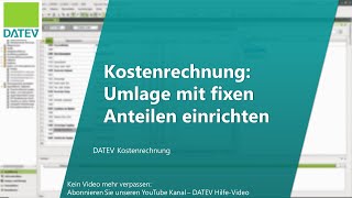 Kostenrechnung Umlage mit fixen Anteilen einrichten [upl. by Yatnwahs]