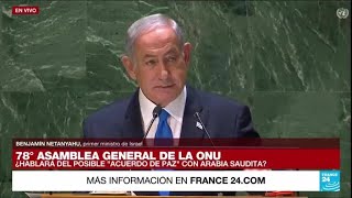 Netanyahu quotEstamos a punto de una paz histórica entre Israel y Arabia Sauditaquot [upl. by Anelyak]