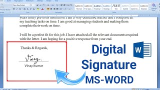 Digital Signature kaise banaye MS Word me  Digital Signature kaise kare  Create Digital Signature [upl. by Photina813]