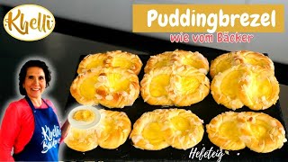 Puddingbrezel aus Hefeteig selber backen so lecker wie vom Bäcker Hefeteilchen Puddingteilchen [upl. by Llesirg]