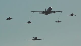 Special flypast Italian Air Force Tornado AMX F35 Eurofighter KC767 C130 G550 AEW Spartan [upl. by Ogeid773]