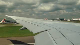 Boeing 787 take off from London Heathrow  Wing view [upl. by Hansiain]