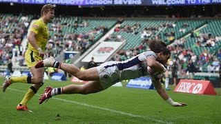 INCREDIBLE tries from record breaking London Sevens at Twickenham [upl. by Ettevets11]