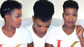 HOW TO FROHAWK ON SHORT NATURAL TWA 4C HAIR janenashe [upl. by Anehc135]