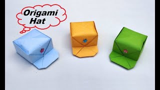 How to make paper hat  Origami hat  Diy paper cap [upl. by Peh882]