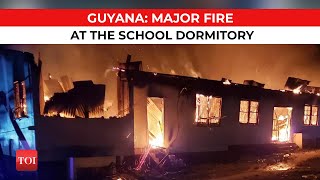 At least 20 killed in school dormitory fire in Guyana [upl. by Barden]