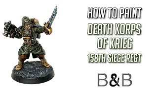 How to paint Death Korps of Krieg 158th Siege Regiment Veteran Sergeant [upl. by Haimerej16]